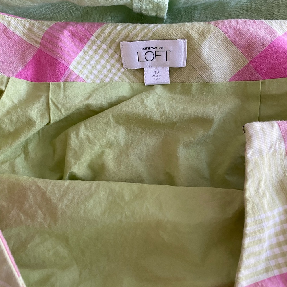Loft skirt size 10 and Tommy Hilfiger linen shirt size L - Picture 2 of 8